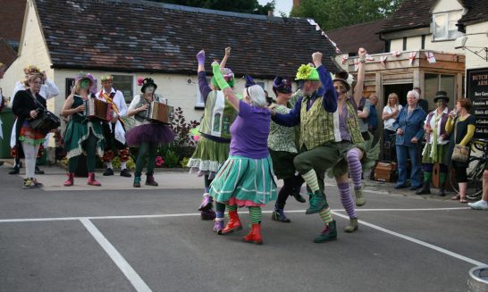 Butcher's Arms: dancing in the car park
