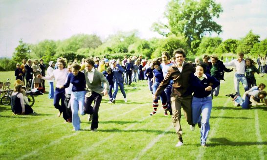 Three-legged Race at the Silver Jubilee Fete, 1977